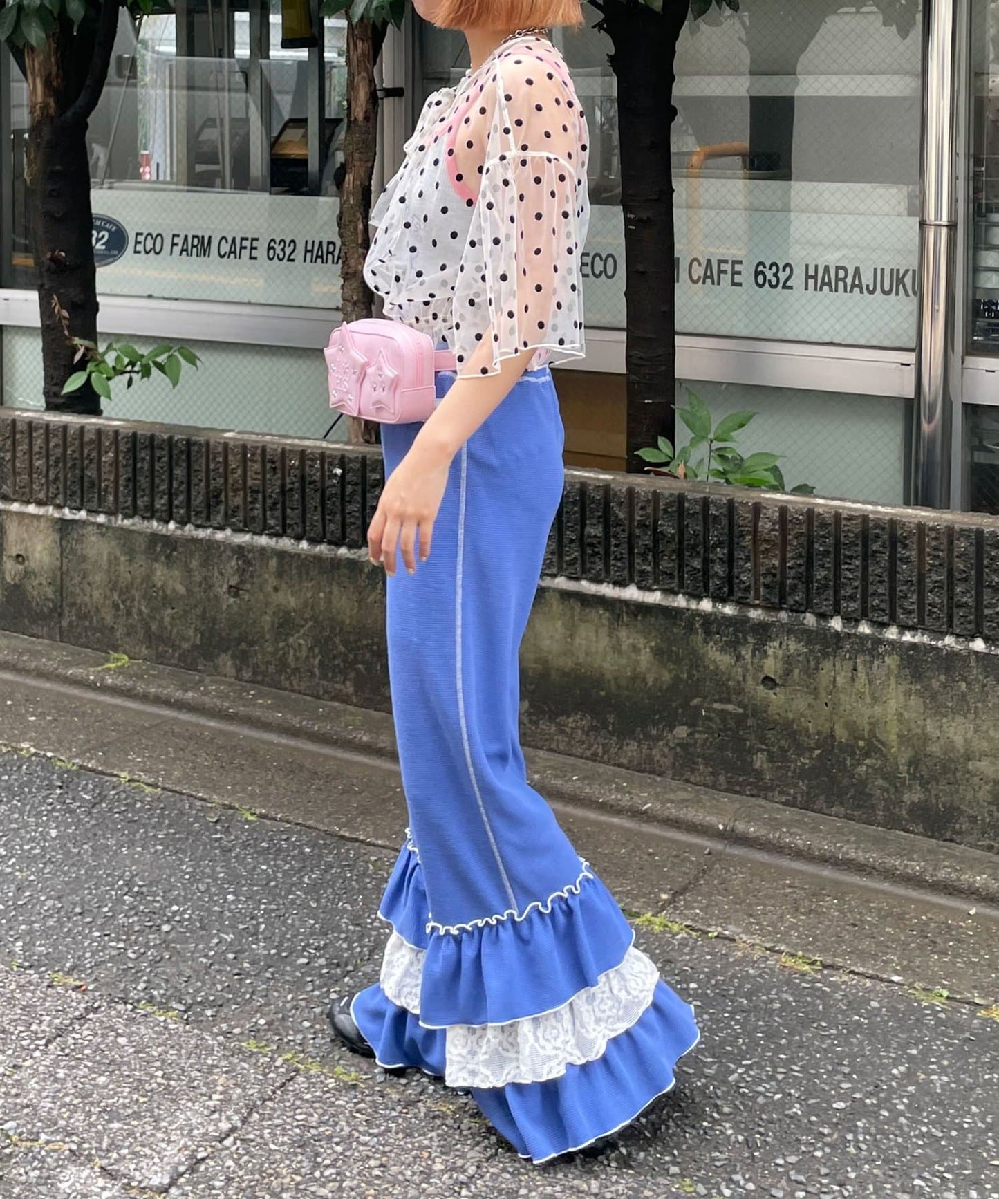 HELLO.SANFRANCISCO 2-Way Tulle Dot Blouse - Image 9