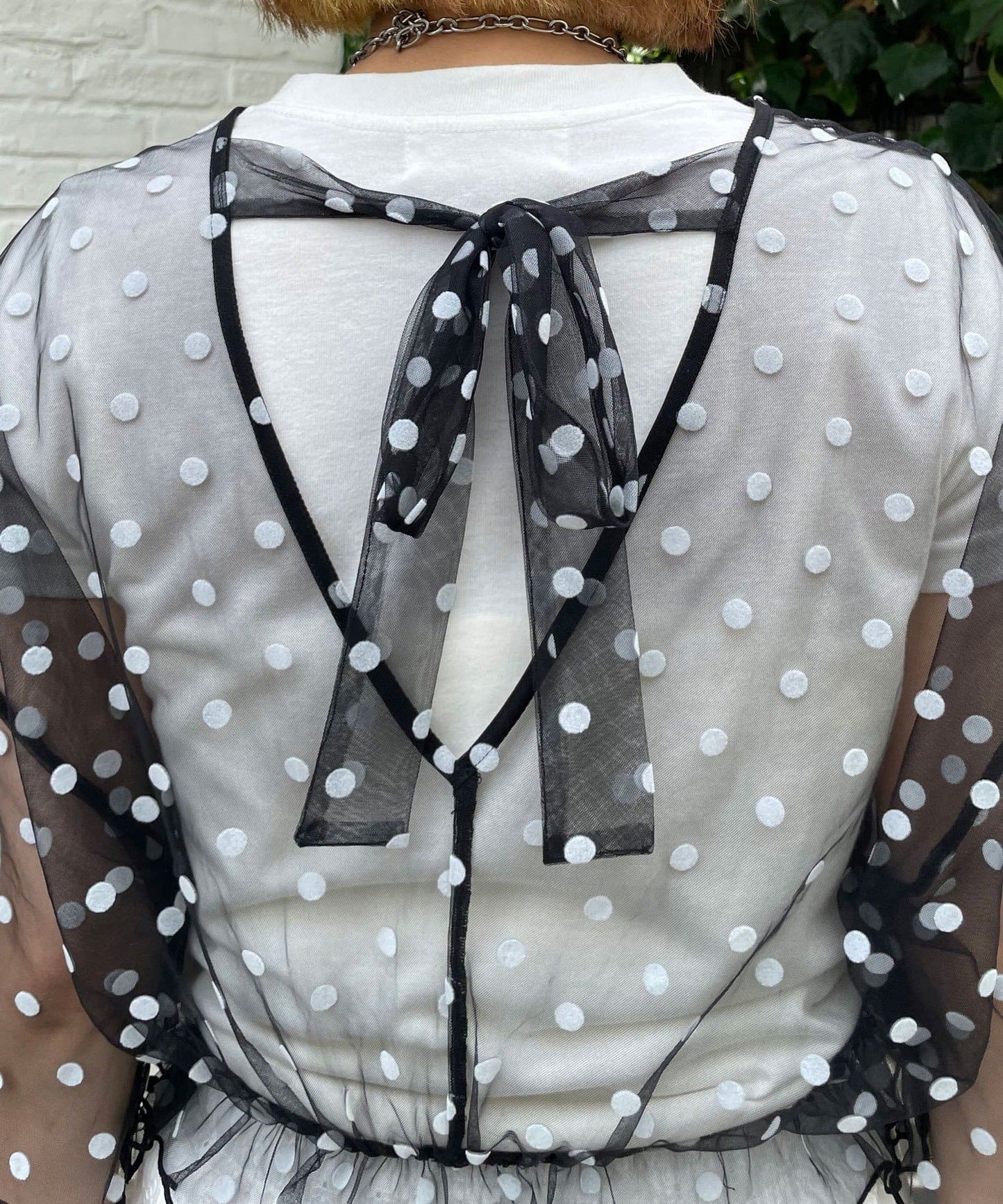 HELLO.SANFRANCISCO 2-Way Tulle Dot Blouse - Image 35