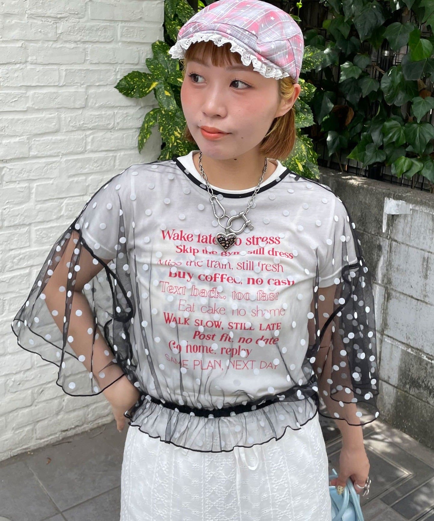 HELLO.SANFRANCISCO 2-Way Tulle Dot Blouse - Image 25