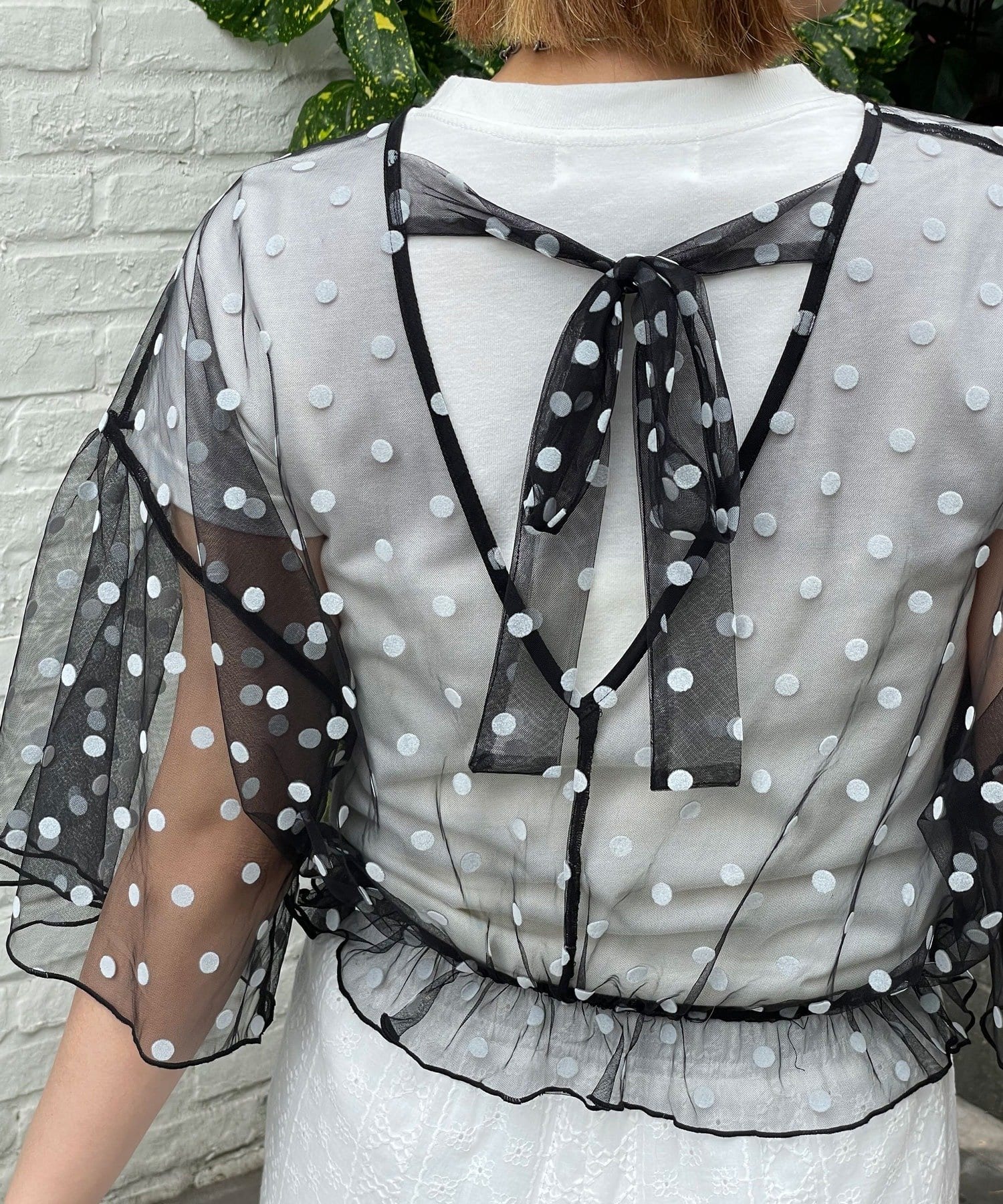 HELLO.SANFRANCISCO 2-Way Tulle Dot Blouse - Image 28