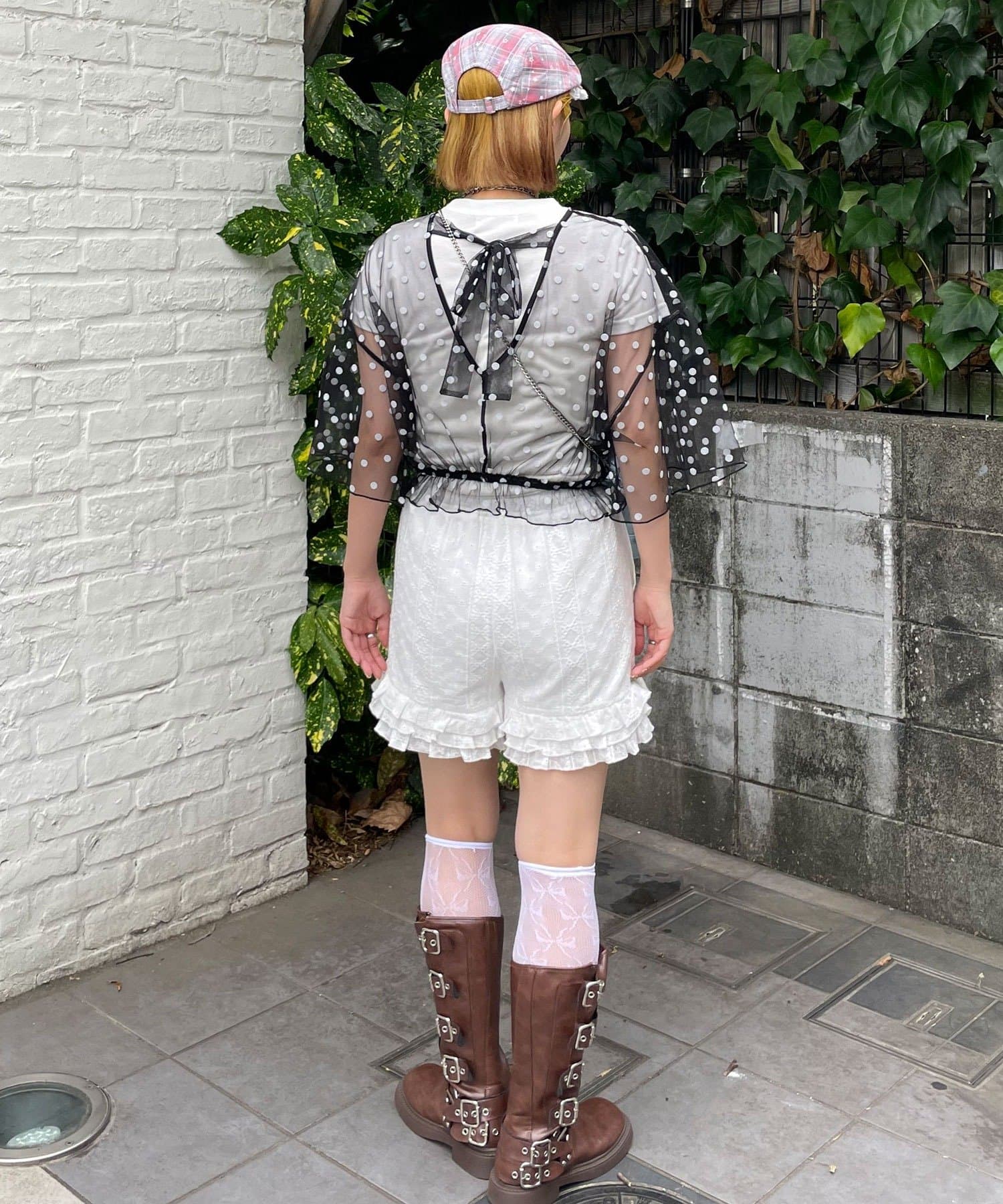 HELLO.SANFRANCISCO 2-Way Tulle Dot Blouse - Image 31