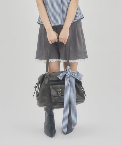 umm. By Discoat 圓領泡泡袖Blouse with bow tie - Image 12