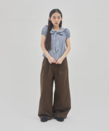 umm. By Discoat 圓領泡泡袖Blouse with bow tie - Image 18
