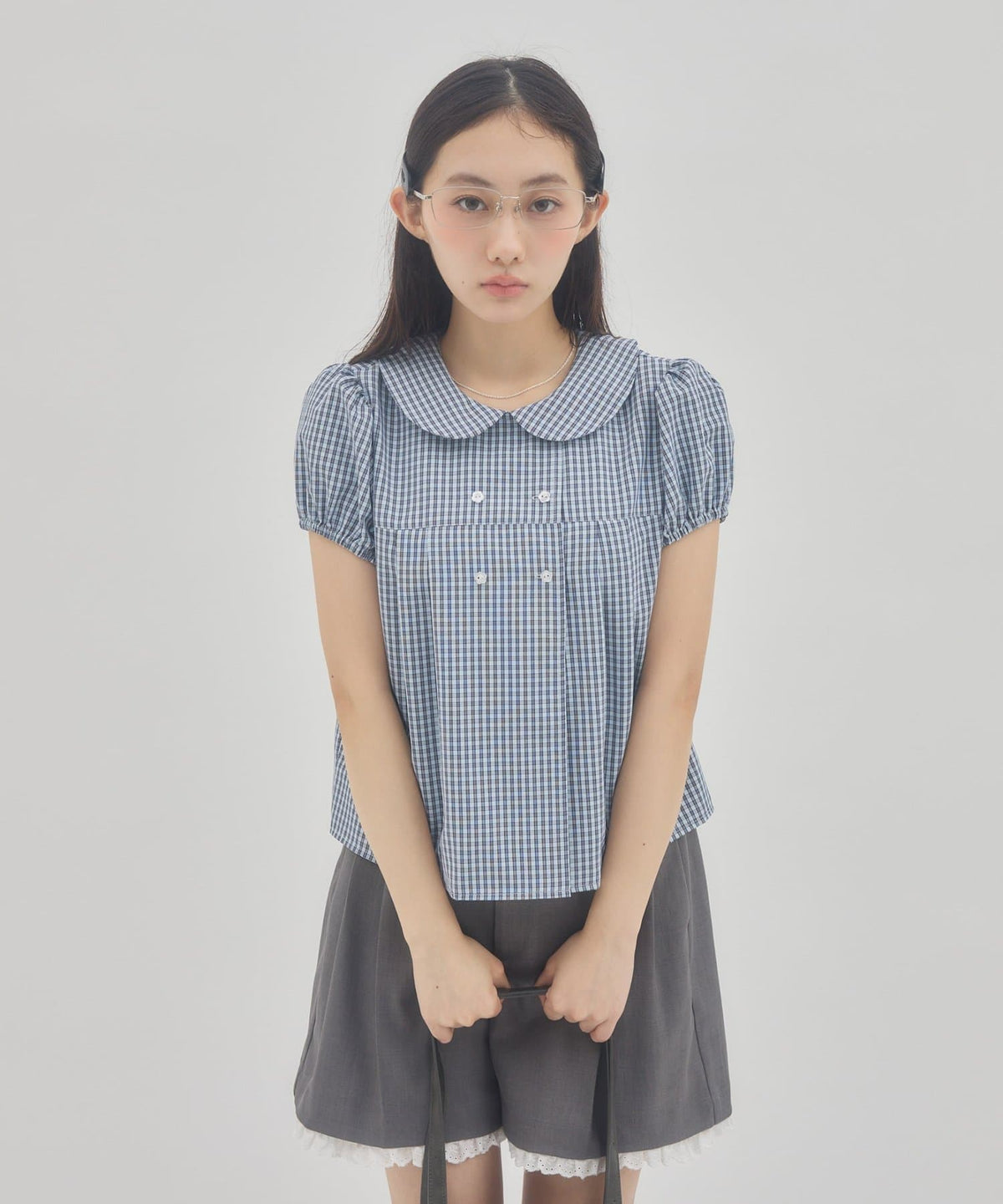 umm. By Discoat 圓領泡泡袖Blouse with bow tie - Image 7