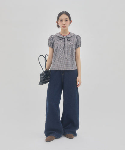 umm. By Discoat 圓領泡泡袖Blouse with bow tie - Image 29