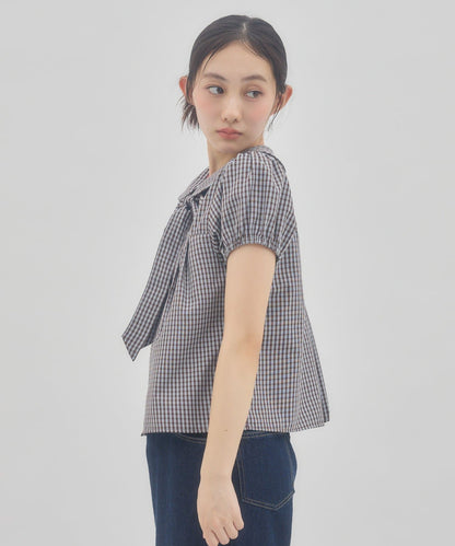 umm. By Discoat 圓領泡泡袖Blouse with bow tie - Image 28