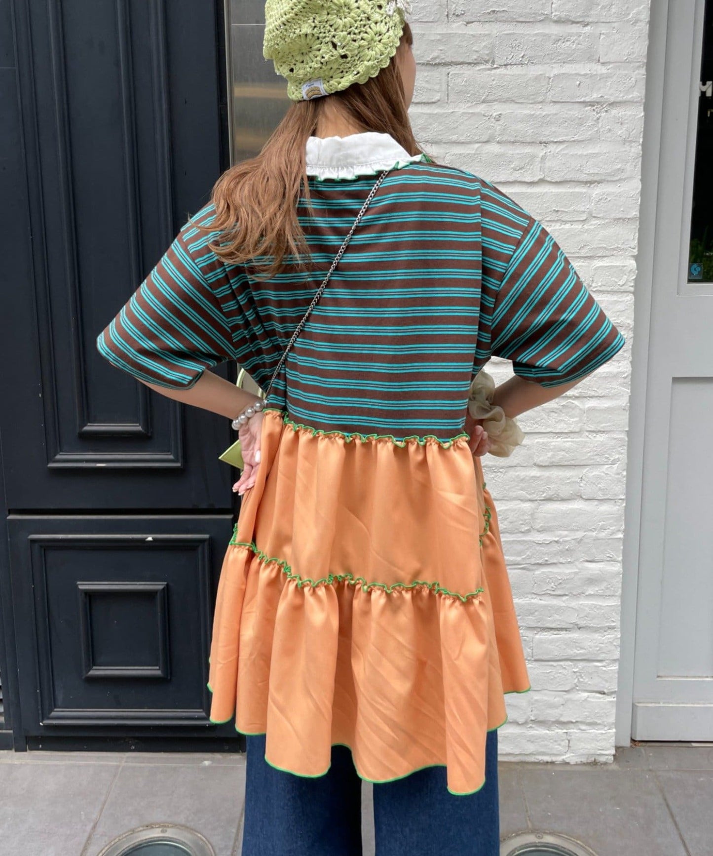 HELLO.SANFRANCISCO 荷葉邊領條紋rugby shirt tunic - Image 11