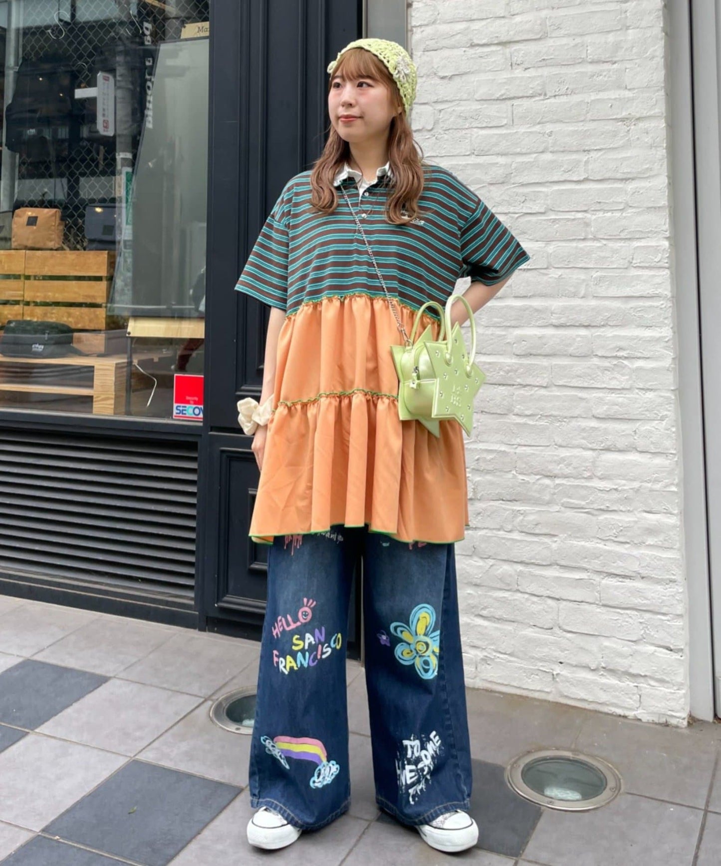 HELLO.SANFRANCISCO 荷葉邊領條紋rugby shirt tunic - Image 6