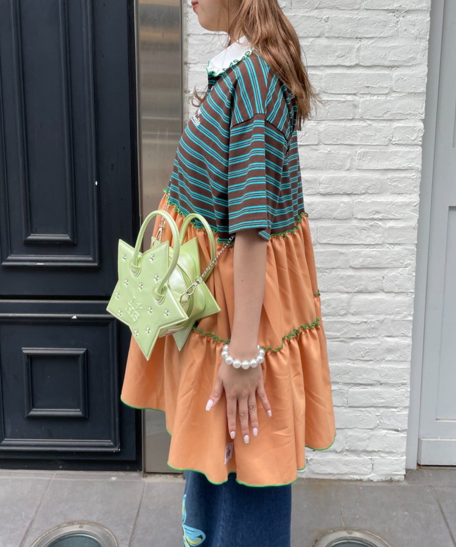 HELLO.SANFRANCISCO 荷葉邊領條紋rugby shirt tunic - Image 10