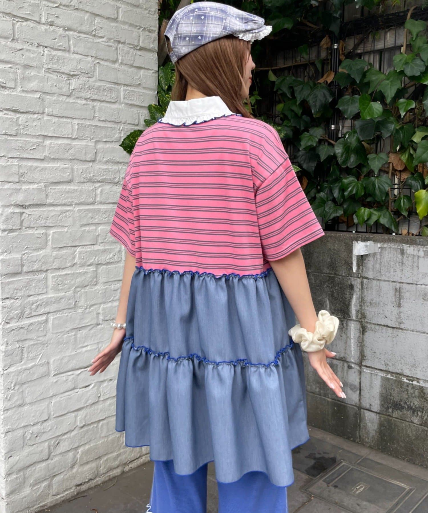 HELLO.SANFRANCISCO 荷葉邊領條紋rugby shirt tunic - Image 20