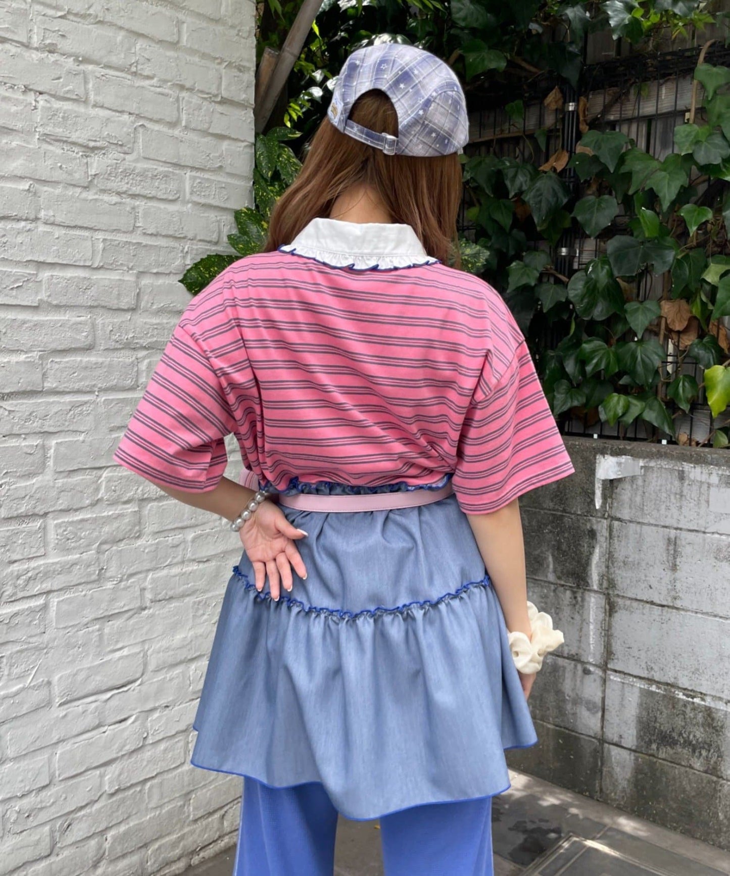 HELLO.SANFRANCISCO 荷葉邊領條紋rugby shirt tunic - Image 14