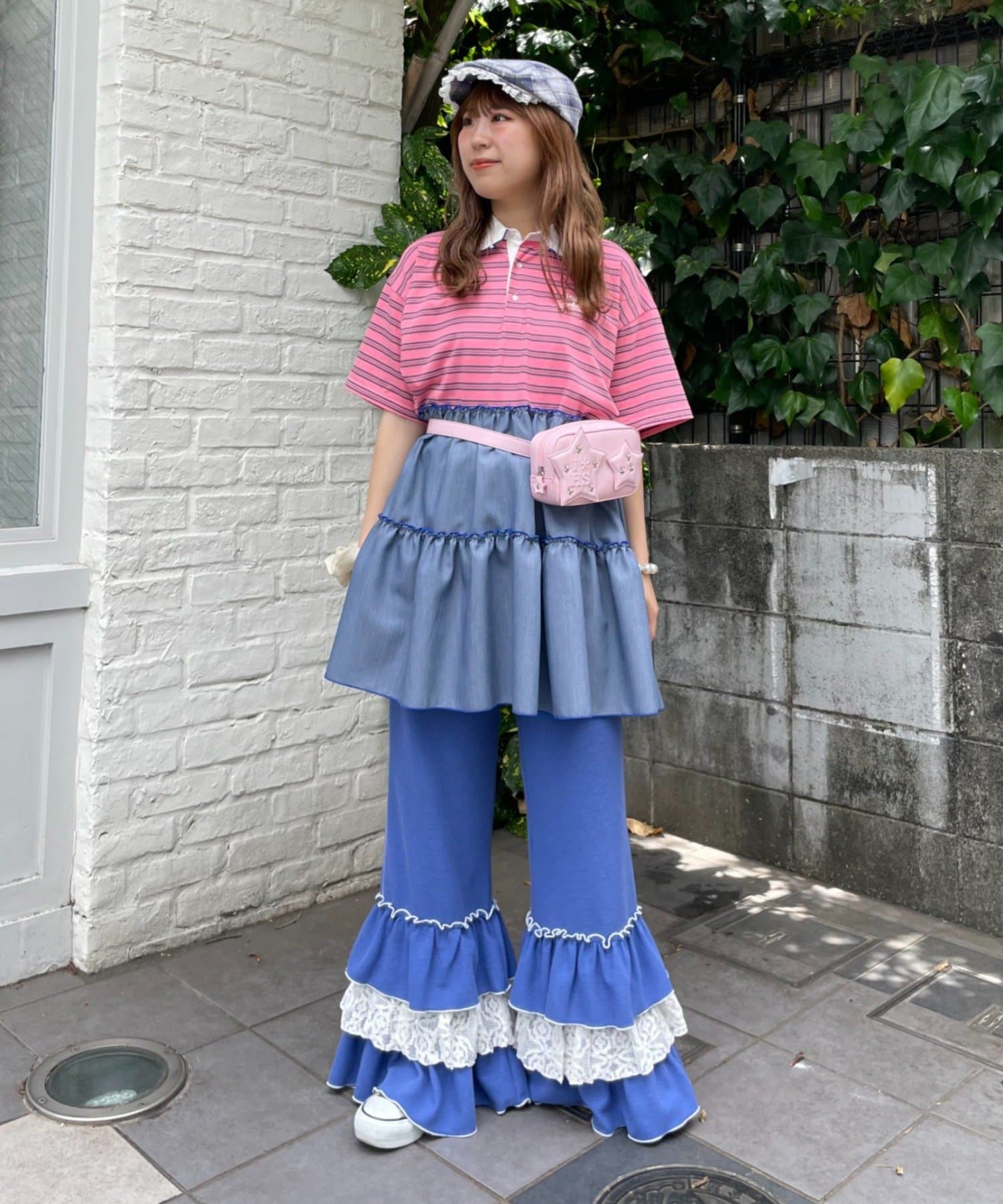HELLO.SANFRANCISCO 荷葉邊領條紋rugby shirt tunic - Image 15