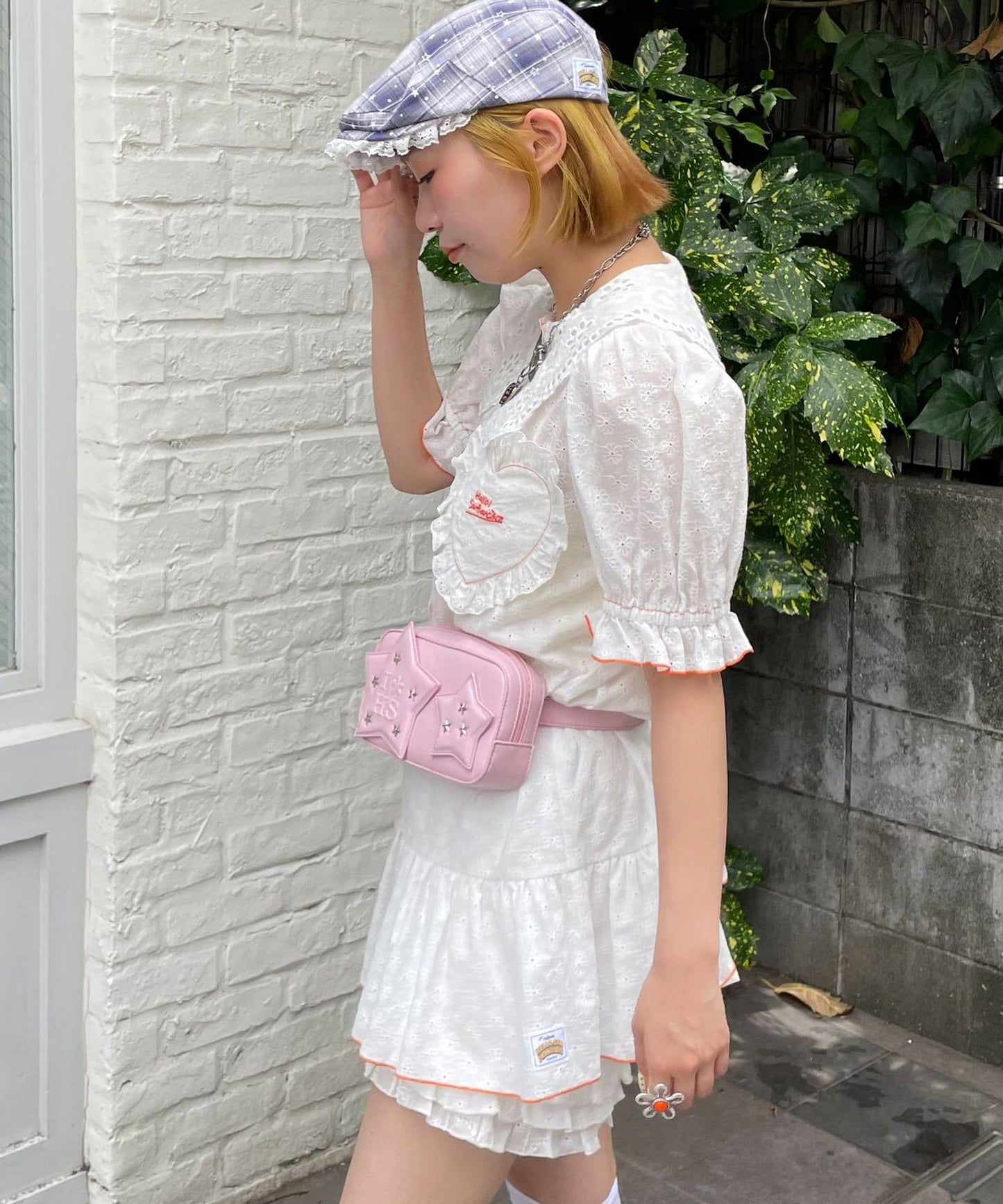 HELLO.SANFRANCISCO Frill Lace Tunic Short-Sleeve Blouse - Image 5