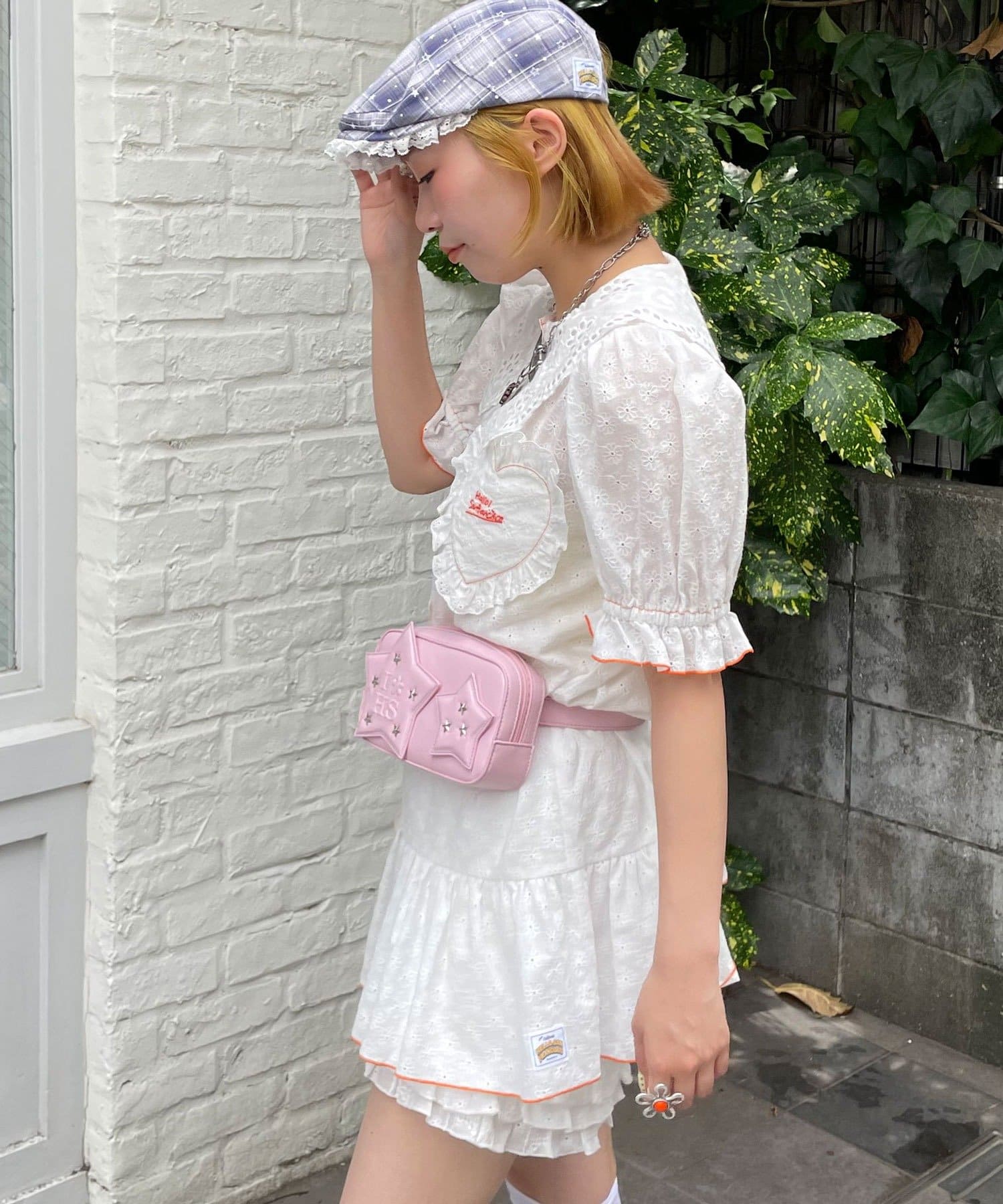 HELLO.SANFRANCISCO Frill Lace Tunic Short-Sleeve Blouse - Image 5