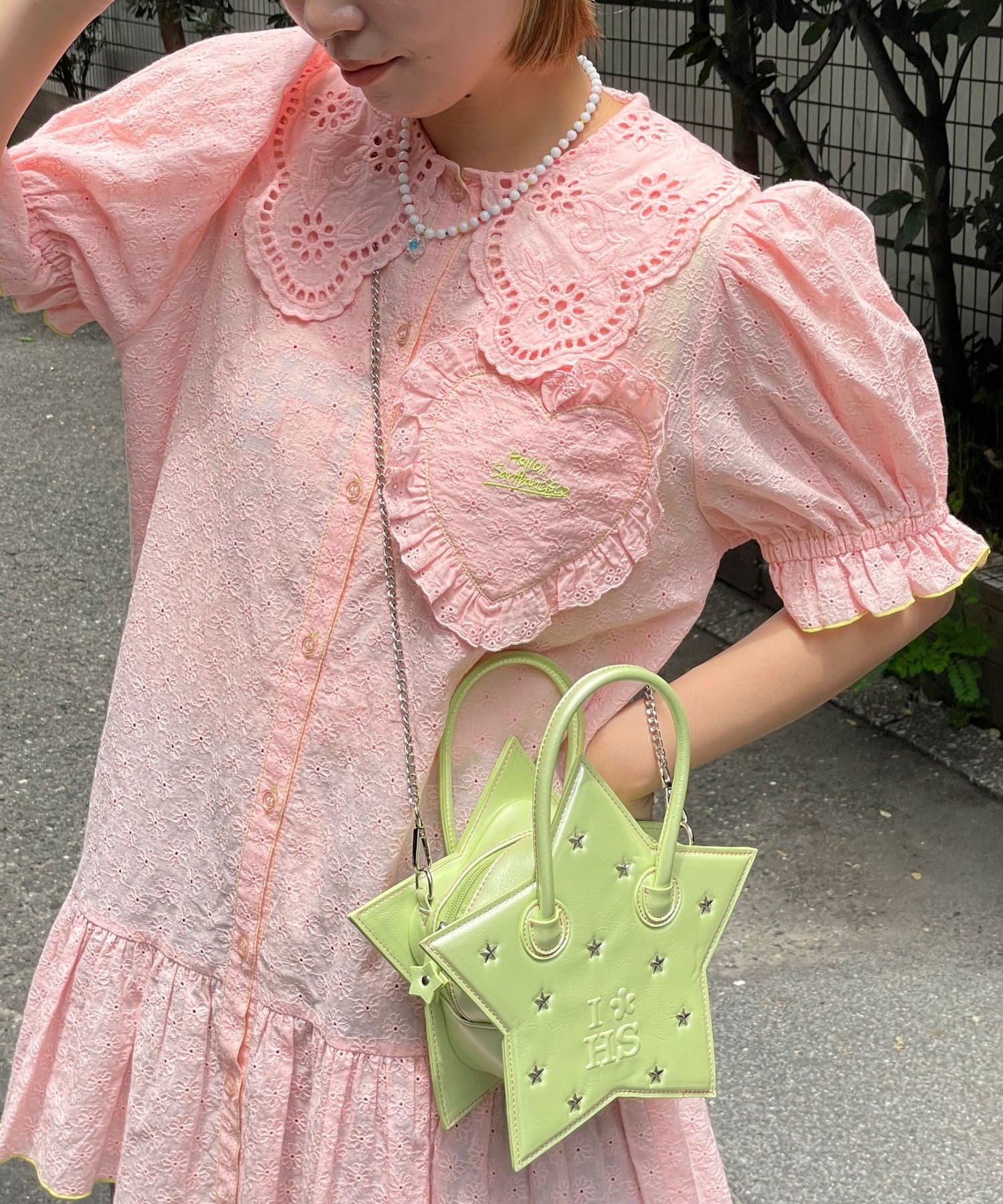 HELLO.SANFRANCISCO Frill Lace Tunic Short-Sleeve Blouse - Image 31