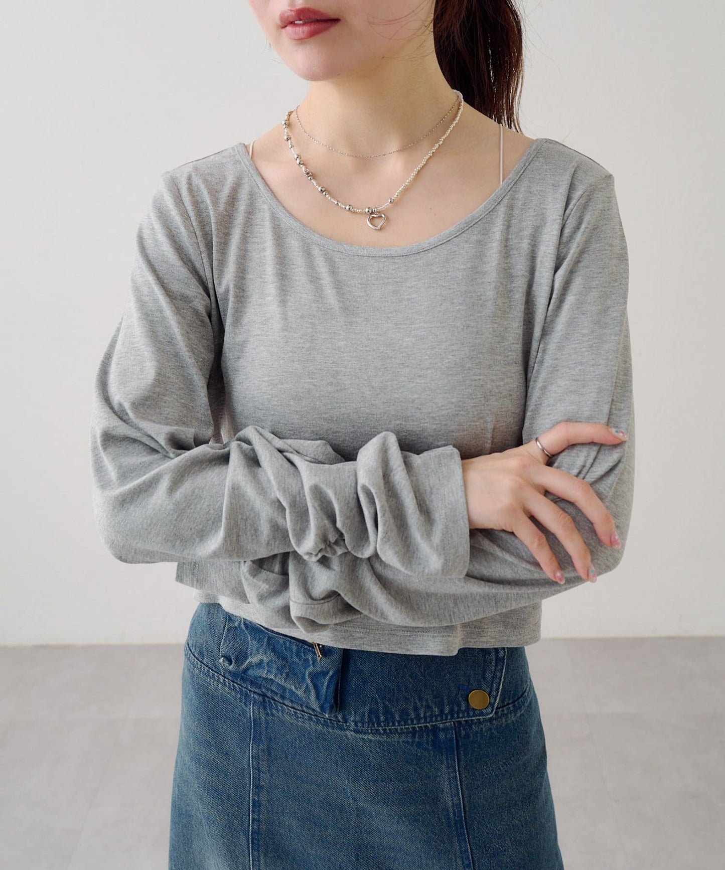 [2件SET] Kastane Sheer Layered Tee - Image 13