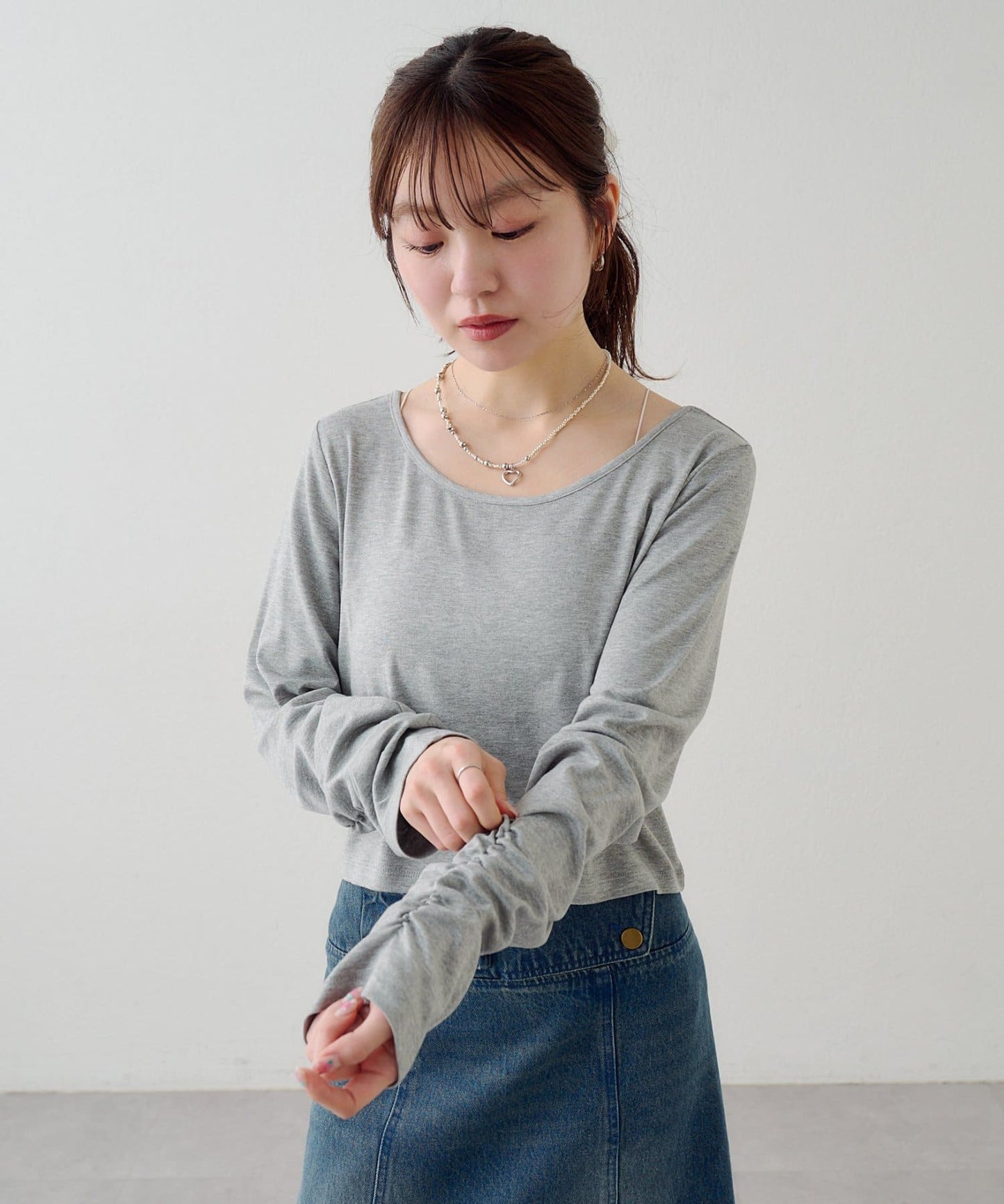 [2件SET] Kastane Sheer Layered Tee - Image 15