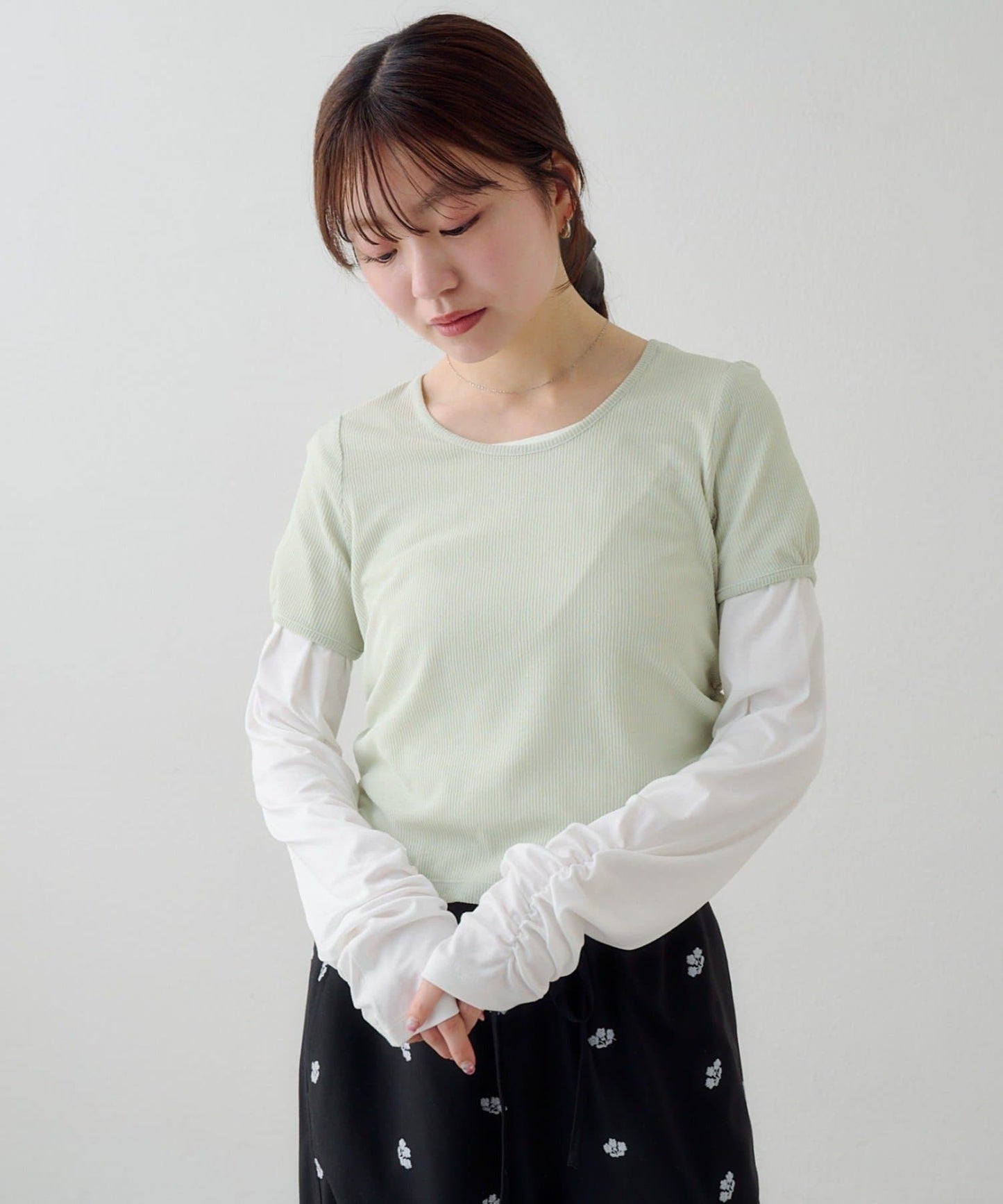 [2件SET] Kastane Sheer Layered Tee - Image 18