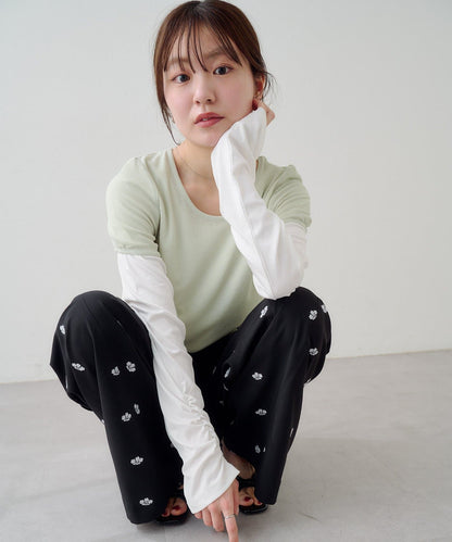 [2件SET] Kastane Sheer Layered Tee - Image 20