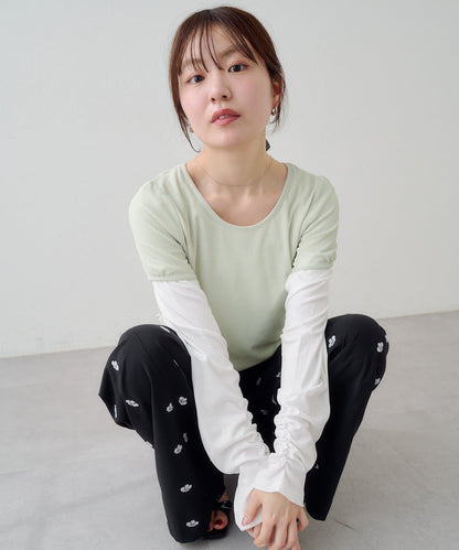 [2件SET] Kastane Sheer Layered Tee - Image 21