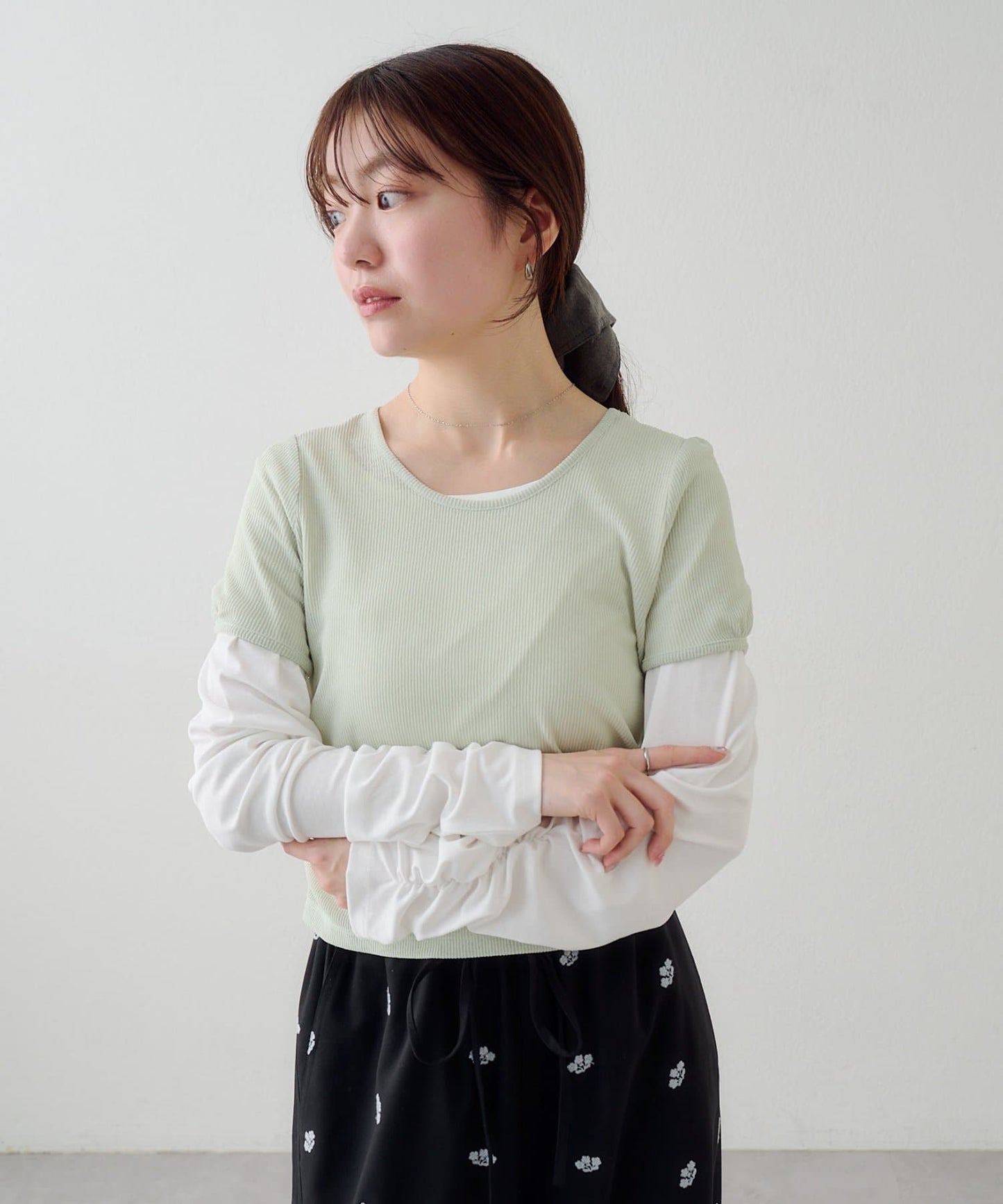 [2件SET] Kastane Sheer Layered Tee - Image 24
