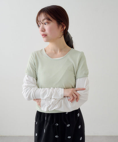 [2件SET] Kastane Sheer Layered Tee - Image 24