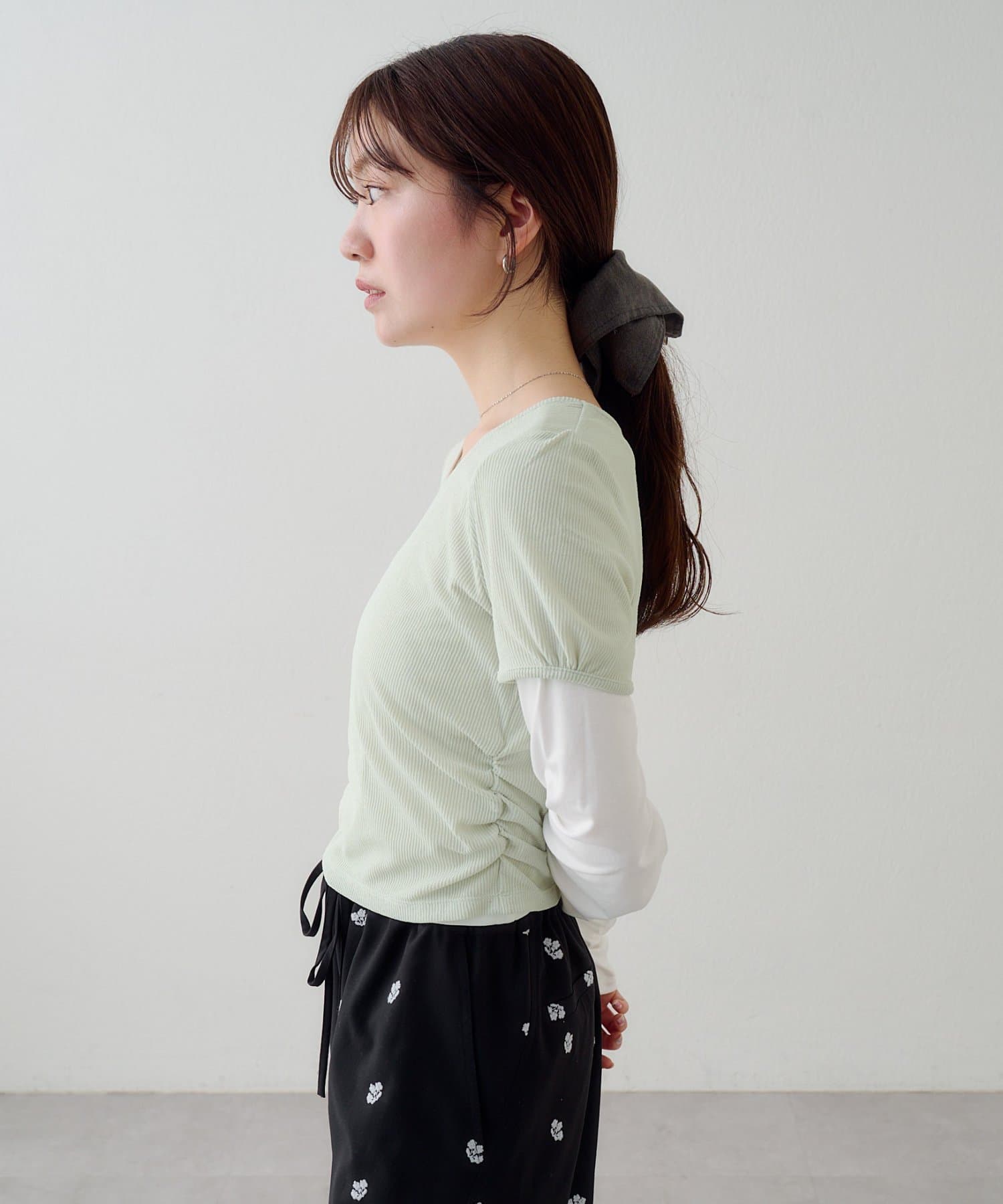 [2件SET] Kastane Sheer Layered Tee - Image 25