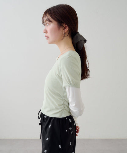 [2件SET] Kastane Sheer Layered Tee - Image 25