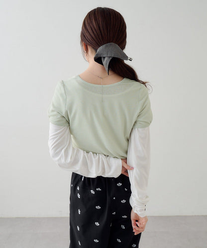 [2件SET] Kastane Sheer Layered Tee - Image 26