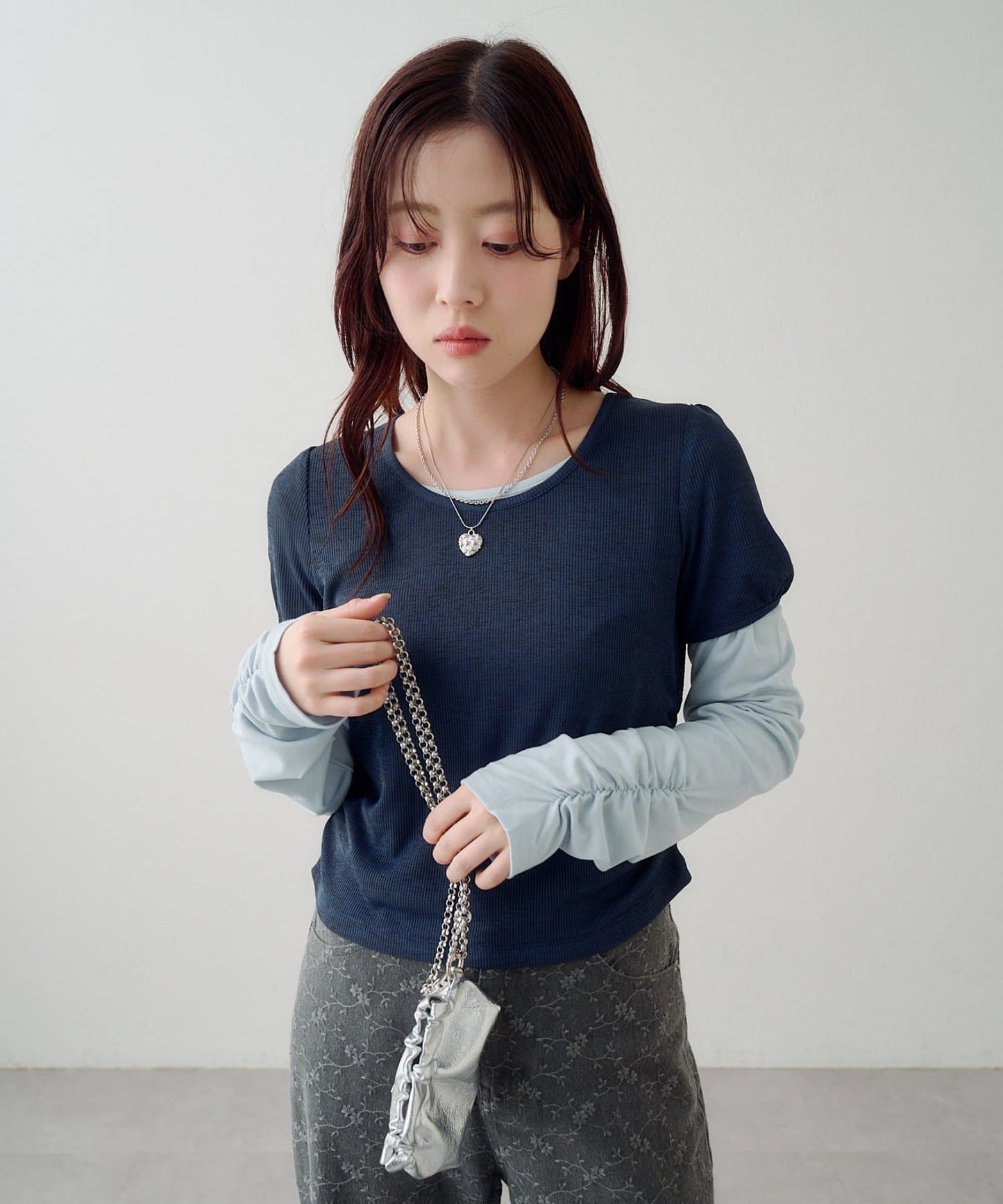 [2件SET] Kastane Sheer Layered Tee - Image 41