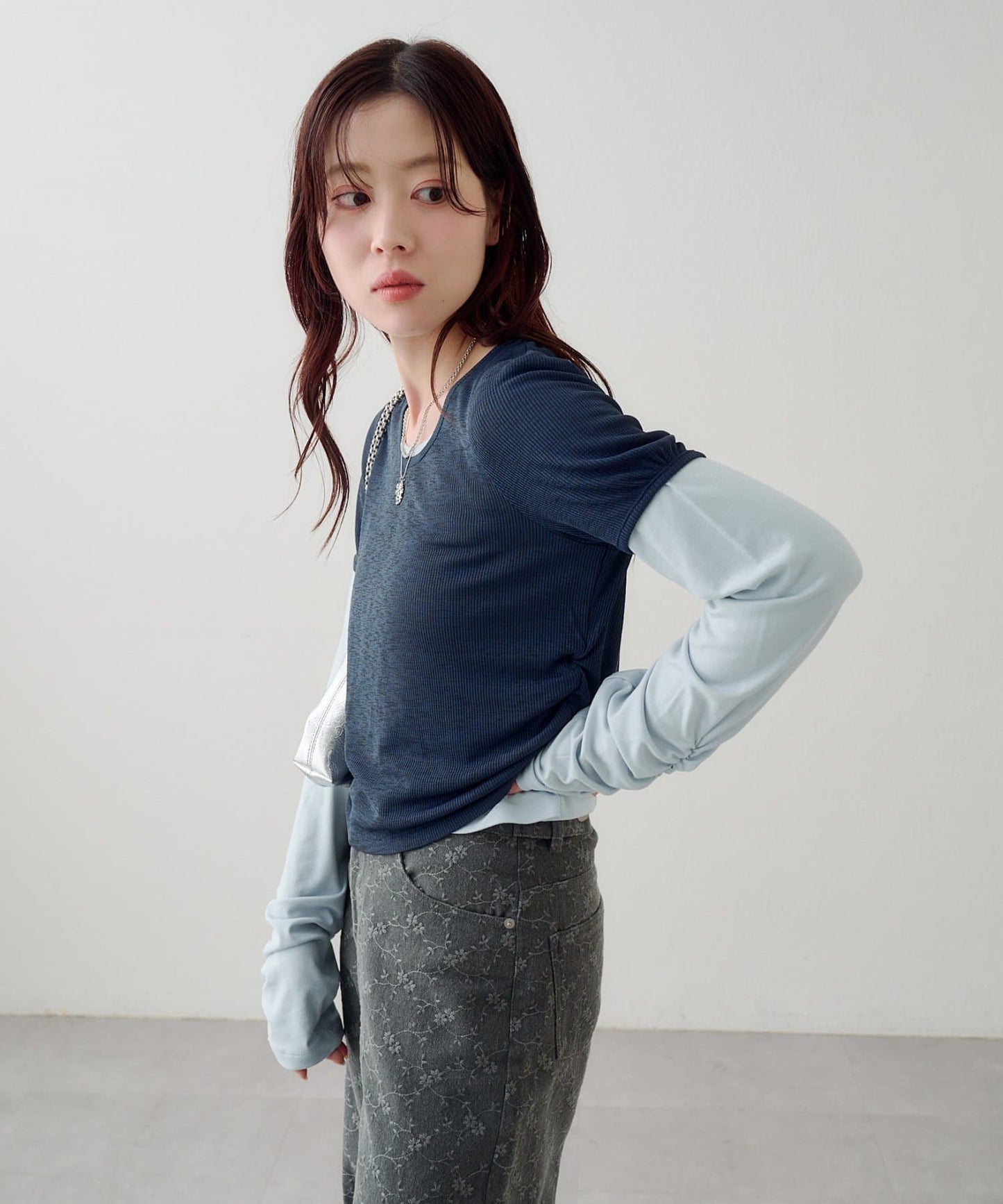 [2件SET] Kastane Sheer Layered Tee - Image 44