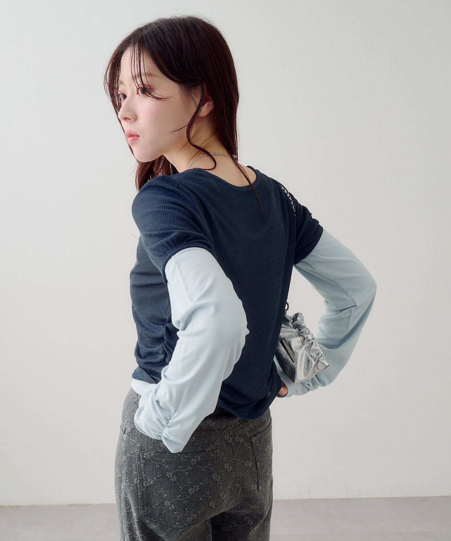 [2件SET] Kastane Sheer Layered Tee - Image 45