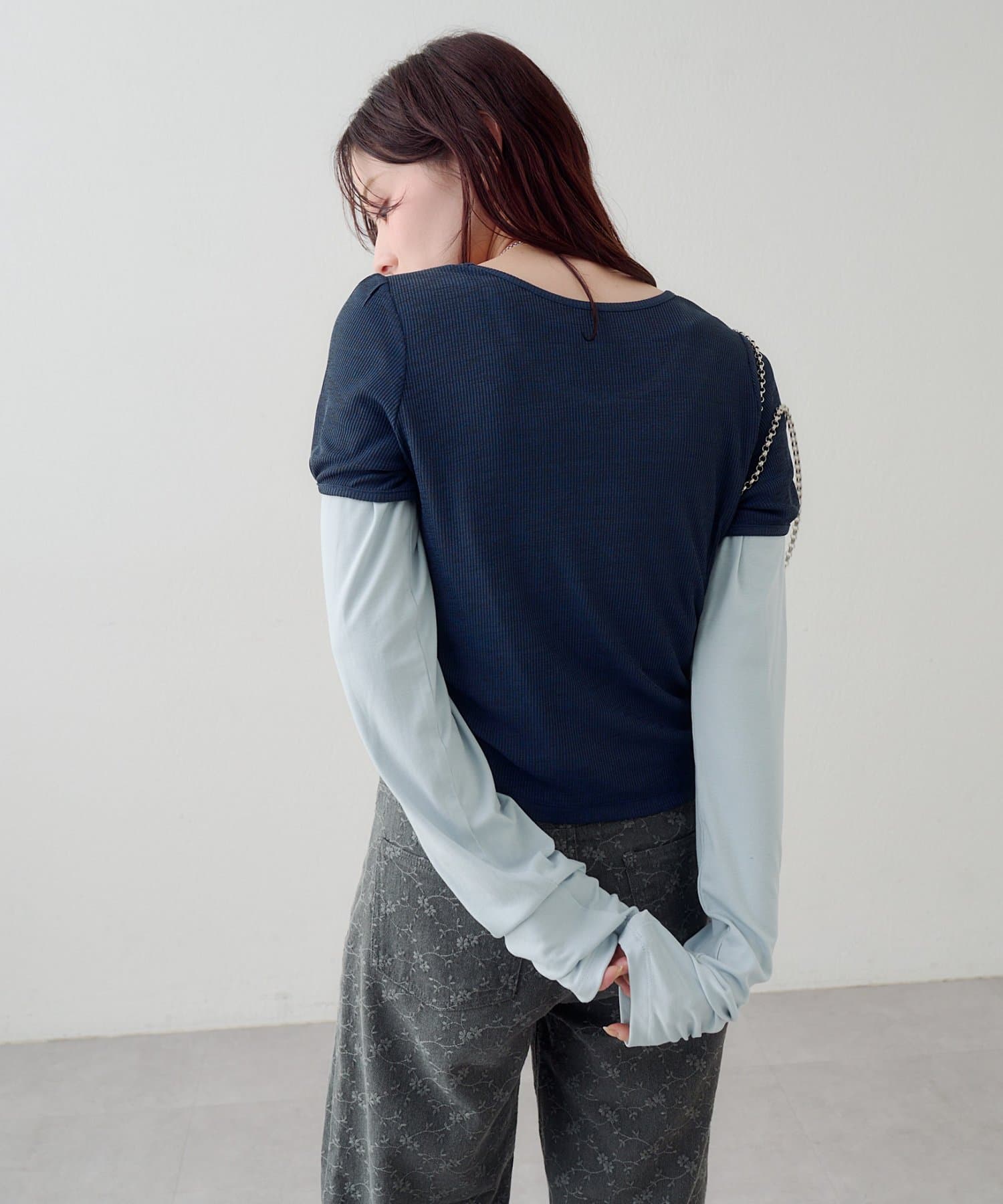 [2件SET] Kastane Sheer Layered Tee - Image 46