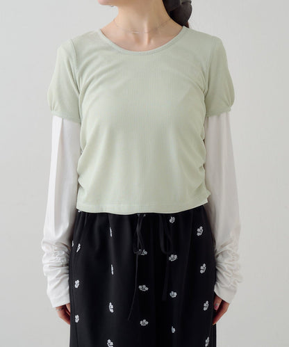 [2件SET] Kastane Sheer Layered Tee - Image 50
