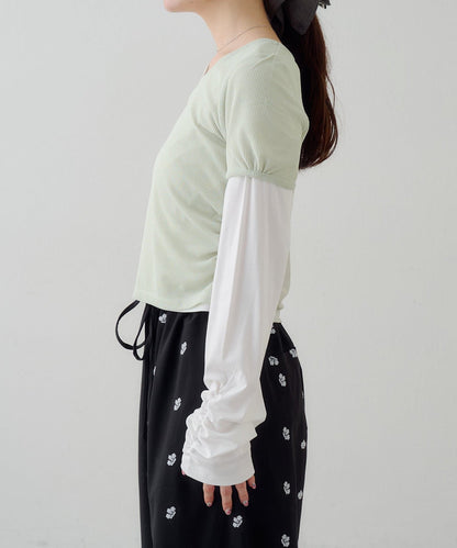 [2件SET] Kastane Sheer Layered Tee - Image 51
