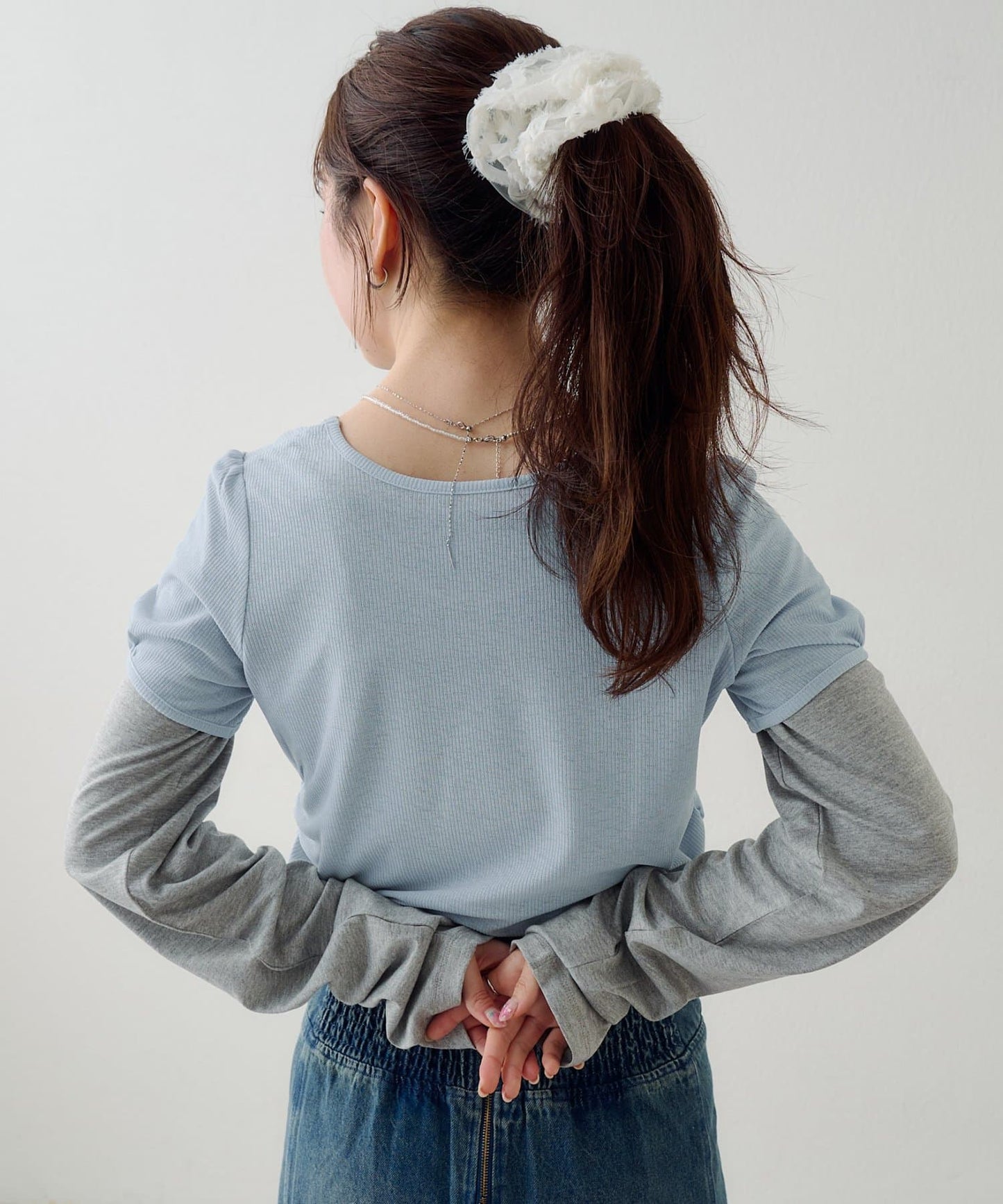 [2件SET] Kastane Sheer Layered Tee - Image 9