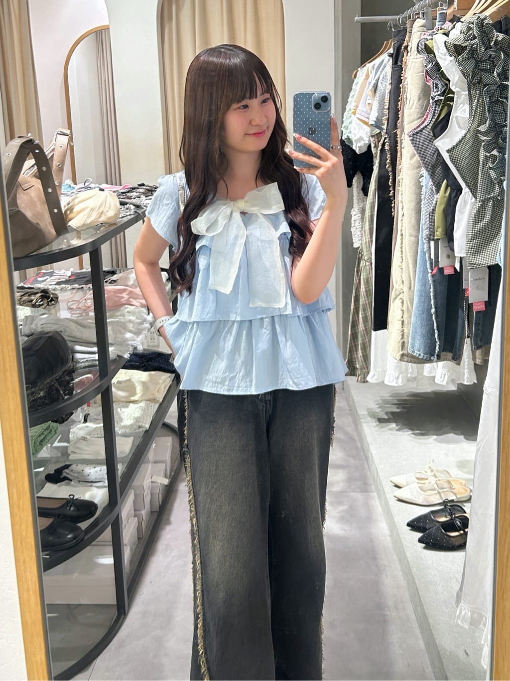 w closet Fringe baggy denim pants - Image 68