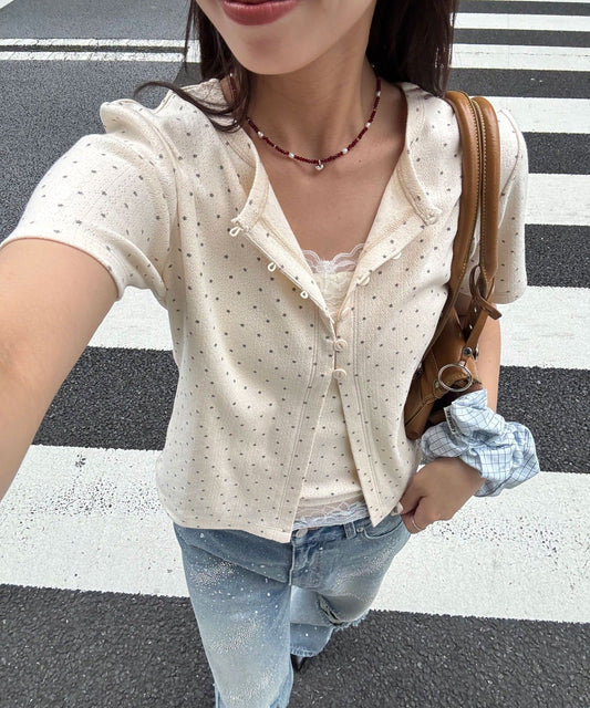 CIAOPANIC Lace吊帶背心 + 星星 pattern Cardigan - Image 2