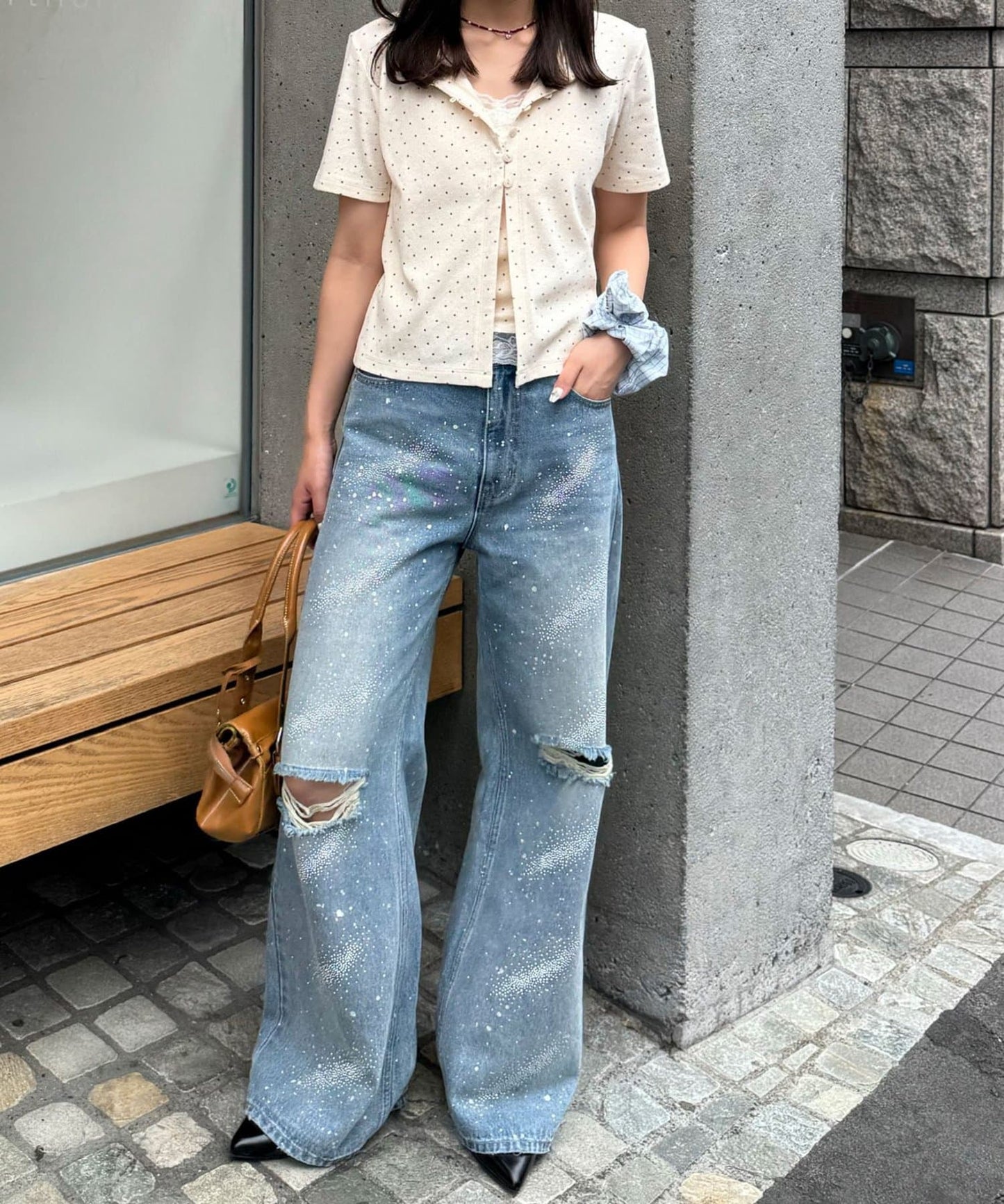 CIAOPANIC Lace吊帶背心 + 星星 pattern Cardigan - Image 7