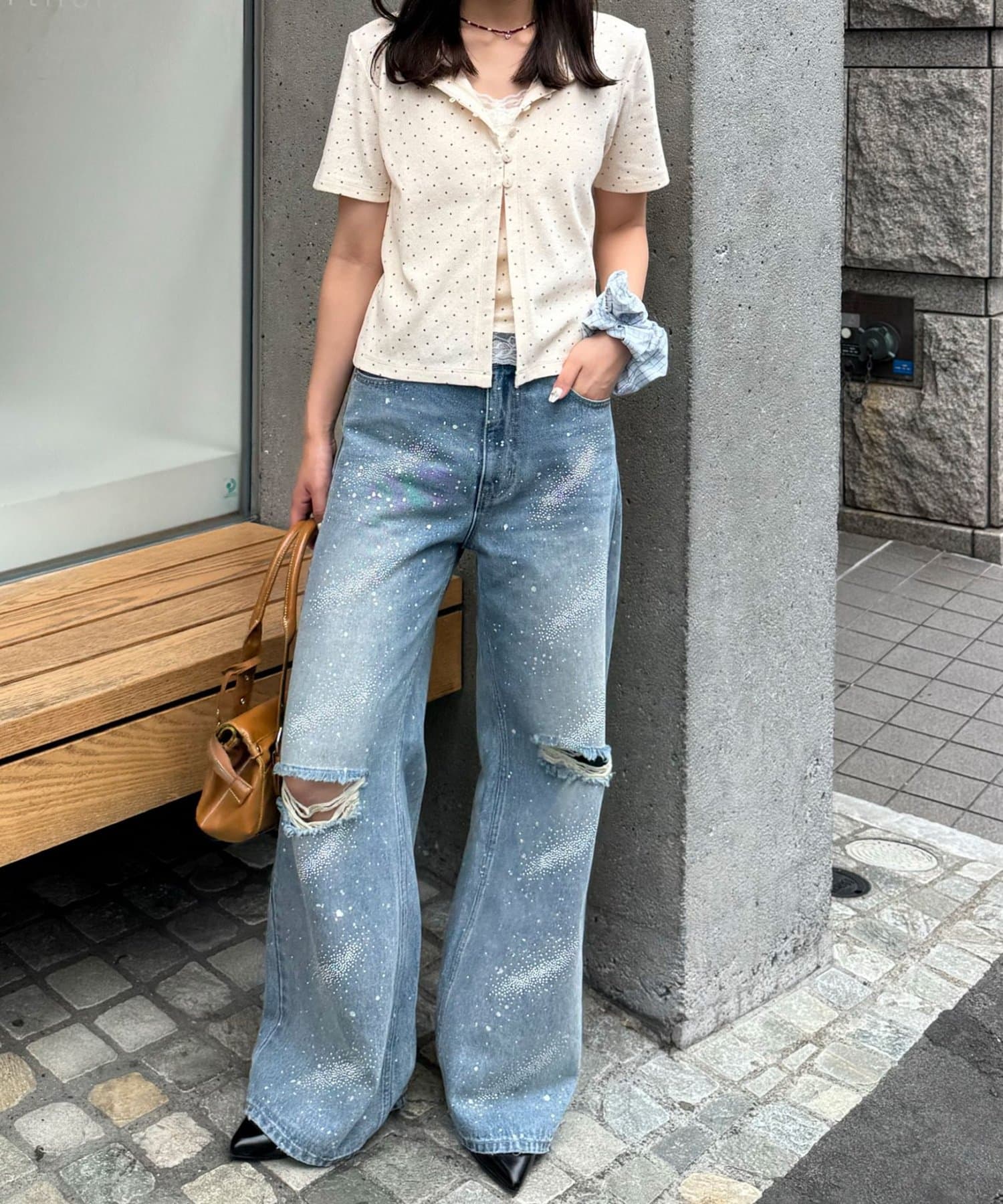 CIAOPANIC Lace吊帶背心 + 星星 pattern Cardigan - Image 7