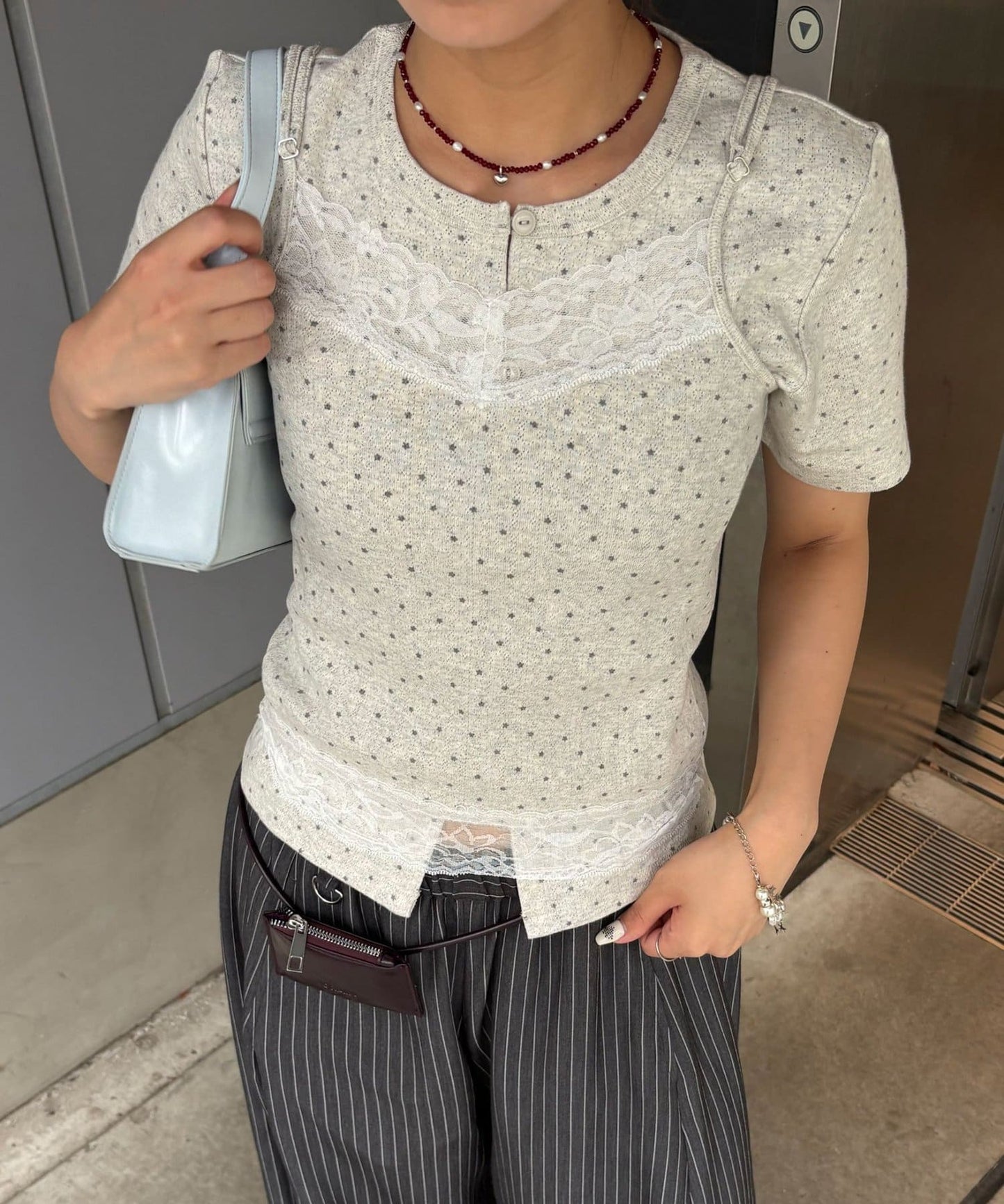 CIAOPANIC Lace吊帶背心 + 星星 pattern Cardigan - Image 13