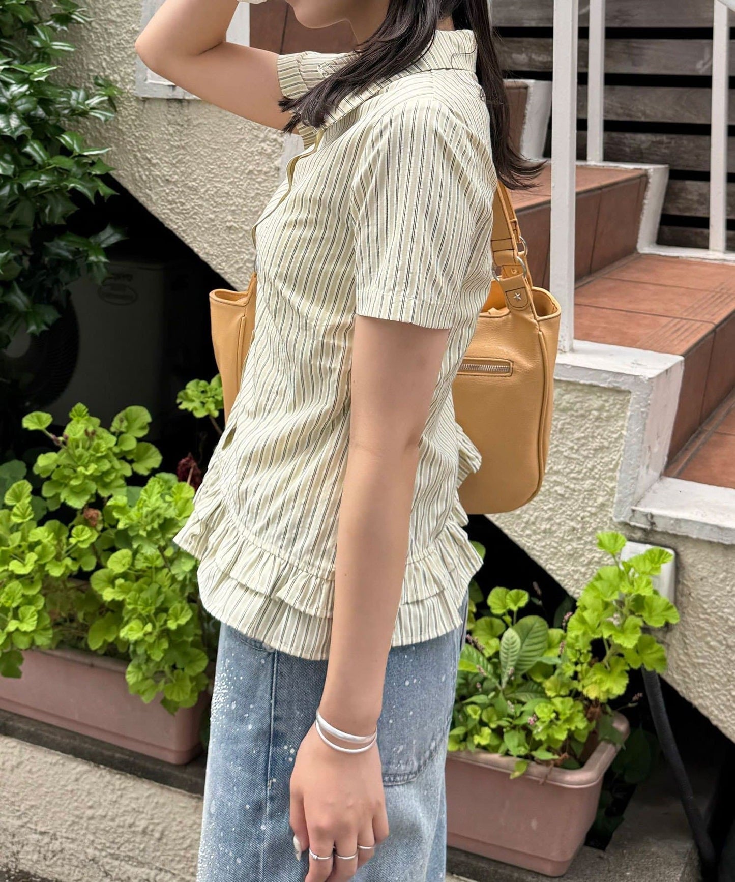 CIAOPANIC 荷葉邊下擺短袖襯衫 - Image 16