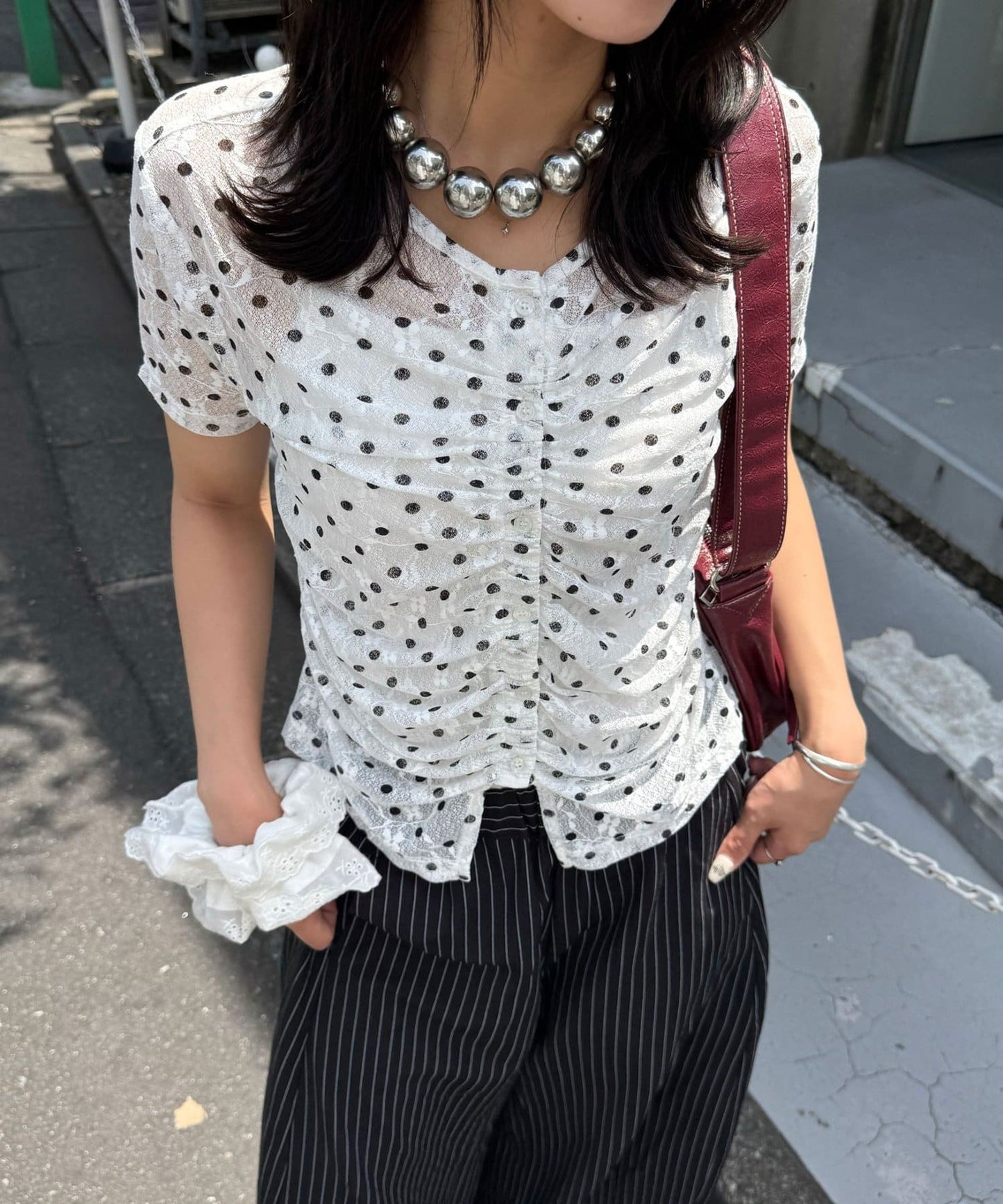 CIAOPANIC 褶皺波點Top - Image 3