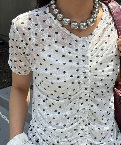 CIAOPANIC 褶皺波點Top - Image 4