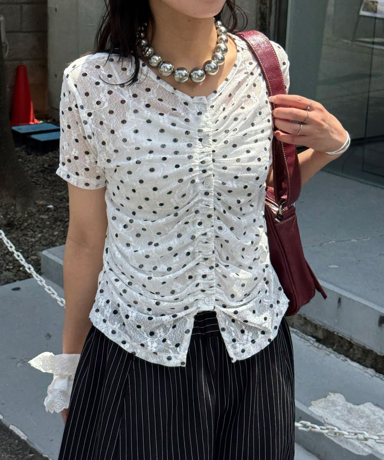 CIAOPANIC 褶皺波點Top - Image 5