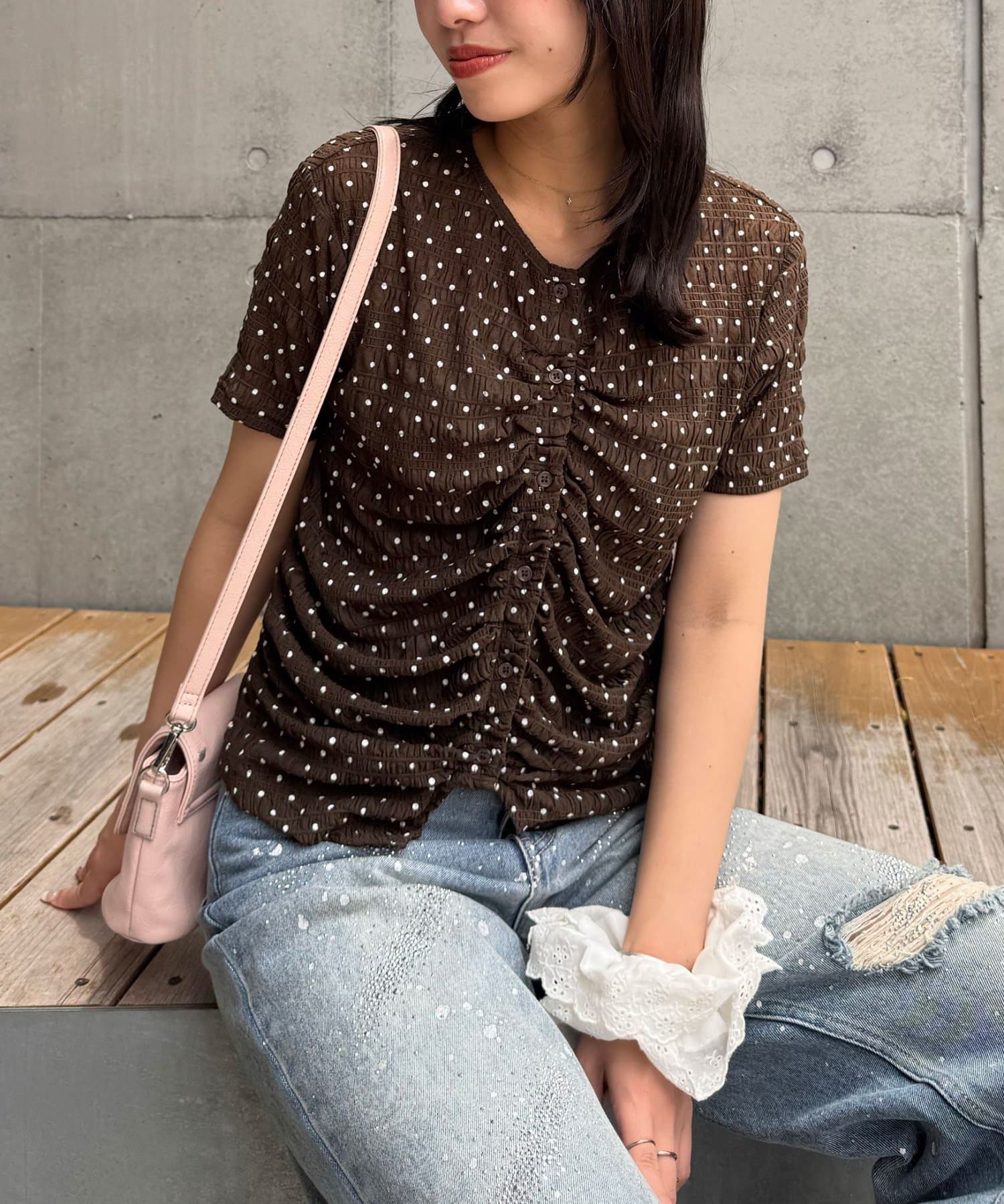 CIAOPANIC 褶皺波點Top - Image 13