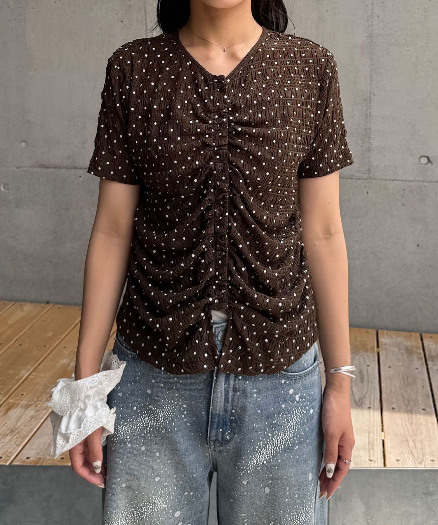 CIAOPANIC 褶皺波點Top - Image 17