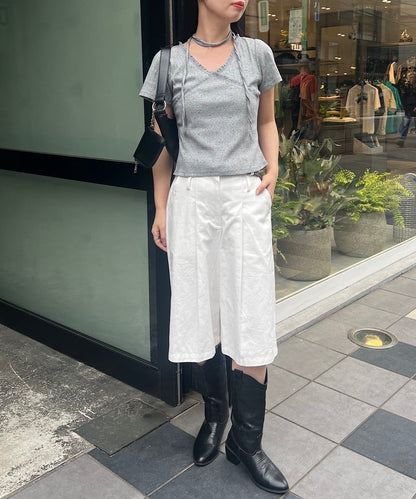Kastane 羅紋V領Tee + Choker - Image 30