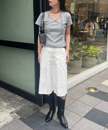 Kastane 羅紋V領Tee + Choker - Image 31