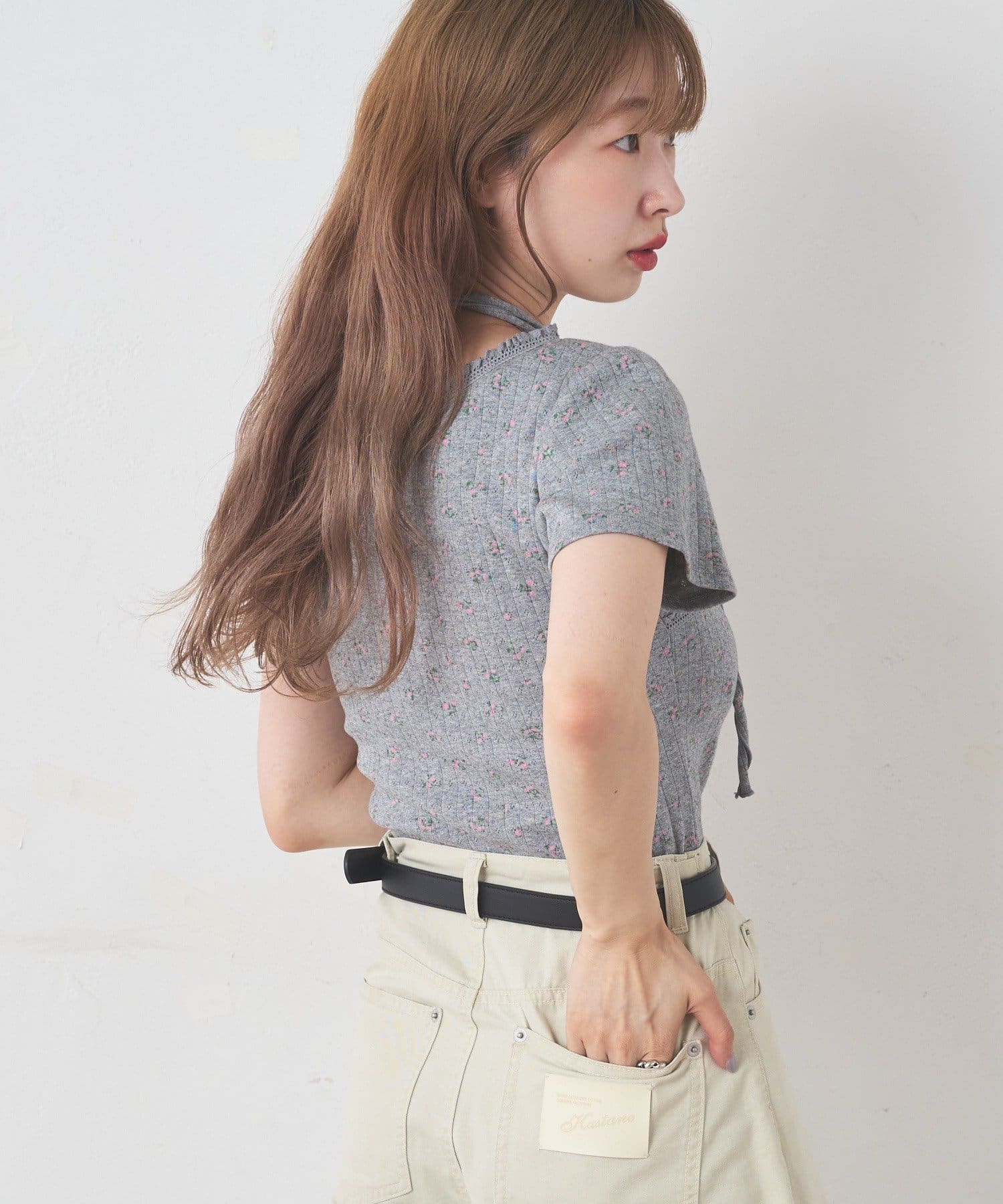 Kastane 羅紋V領Tee + Choker - Image 22
